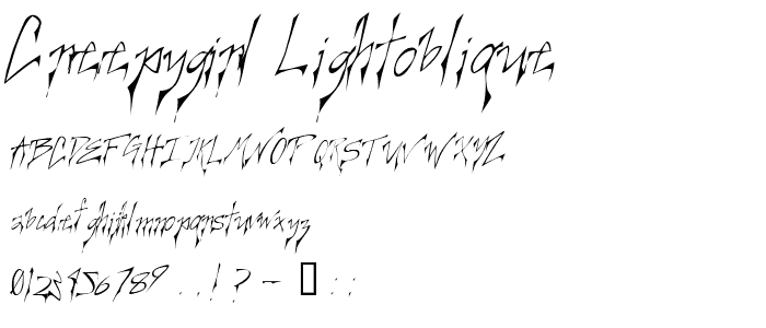 Creepygirl LightOblique font